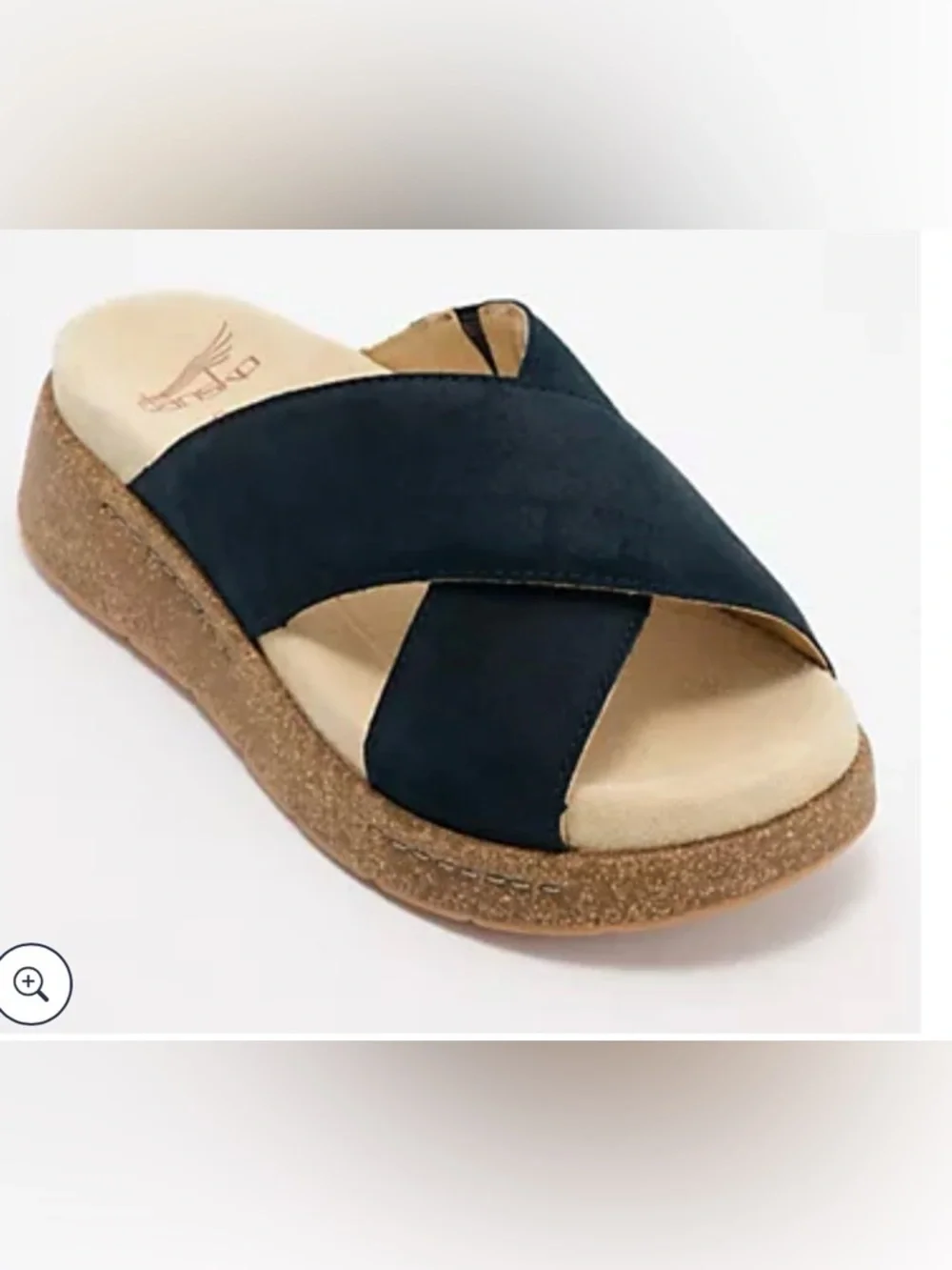 Dansko Bridget Platform Wedge Slide Sandal in Black Size 38/7-7.5